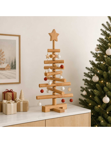 Albero di Natale in legno KOTKA 60 cm Legno Massello di Pino