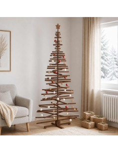 Albero di Natale in legno KOTKA 240 cm Legno Massello di Pino