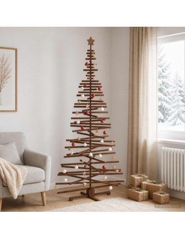 Albero di Natale in legno KOTKA 240 cm Legno Massello di Pino