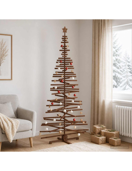 Albero di Natale in legno KOTKA 240 cm Legno Massello di Pino