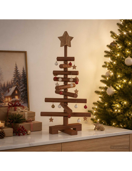 Albero di Natale in legno KOTKA 60 cm Legno Massello di Pino