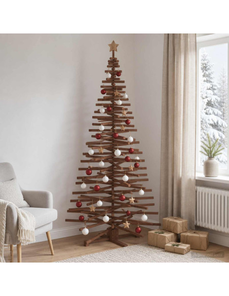 Albero di Natale in legno KOTKA 210 cm Legno Massello di Pino