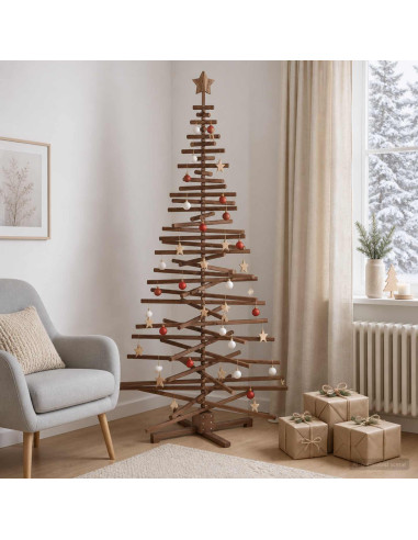 Albero di Natale in legno KOTKA 210 cm Legno Massello di Pino