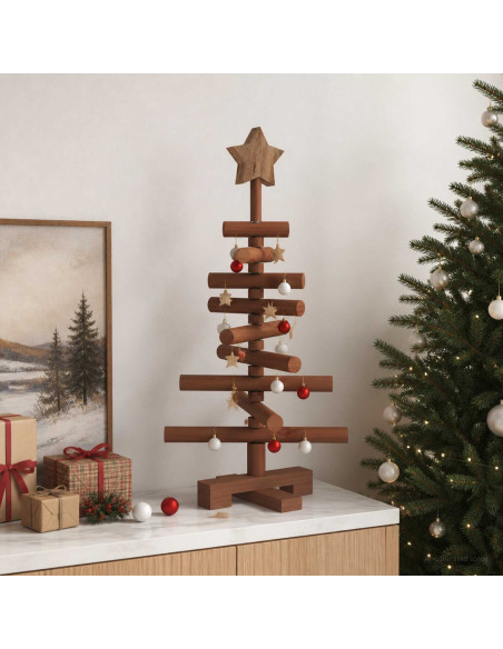 Albero di Natale in legno KOTKA 60 cm Legno Massello di Pino