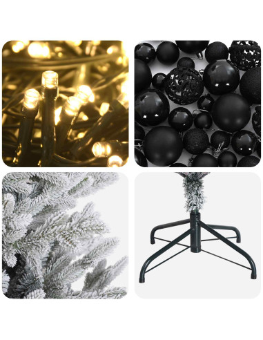 Albero di Natale Artificiale con Palline 210 cm 300 LED