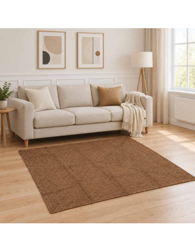 Tappeto da Area Grigio 160 x 160 cm Juta