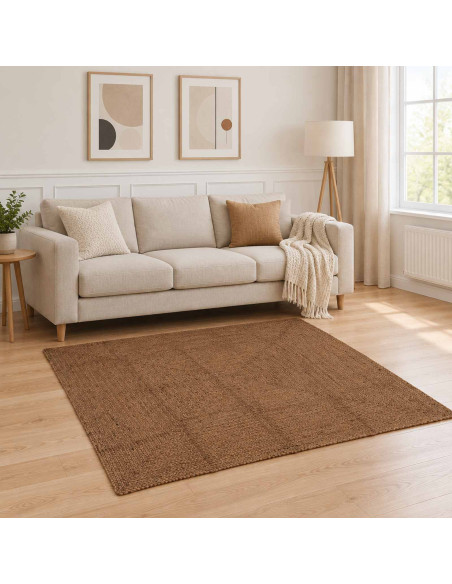 Tappeto da Area Grigio 160 x 160 cm Juta