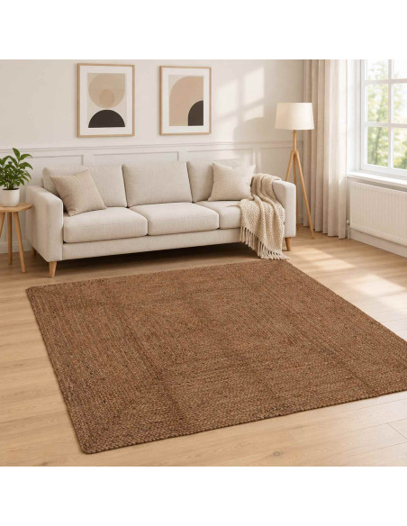 Tappeto da Area Grigio 200 x 200 cm Juta
