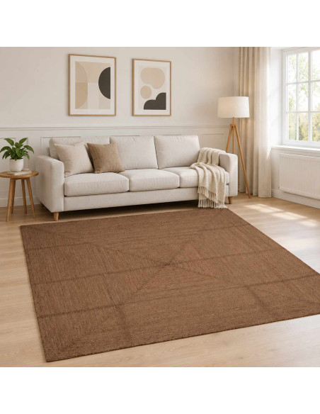 Tappeto da Area Grigio 240 x 240 cm Juta