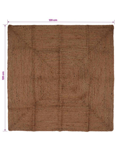 Tappeto da Area Grigio 120 x 120 cm Juta
