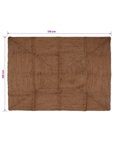 Tappeto da Area Grigio 120 x 170 cm Juta
