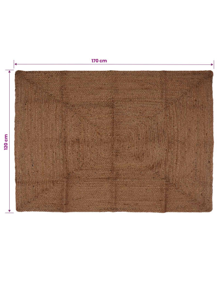 Tappeto da Area Grigio 120 x 170 cm Juta