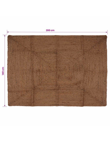 Tappeto da Area Grigio 140 x 200 cm Juta