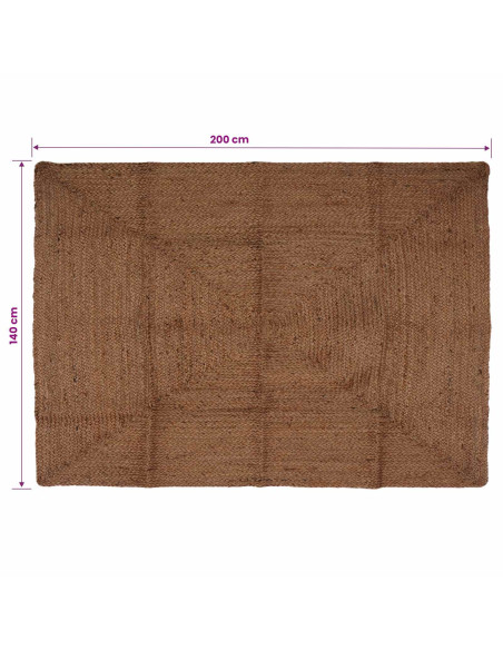 Tappeto da Area Grigio 140 x 200 cm Juta