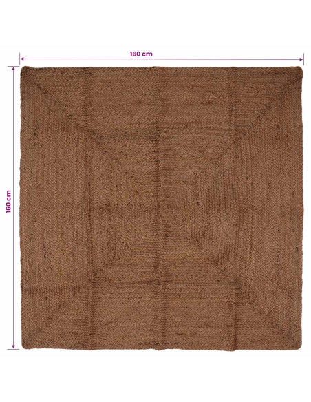 Tappeto da Area Grigio 160 x 160 cm Juta