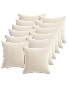 Cuscino con cuscino HEERLEN 12 pz Crema Tessuto Chenille 2