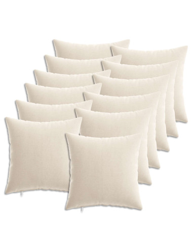 Cuscino con cuscino HEERLEN 12 pz Crema Tessuto Chenille