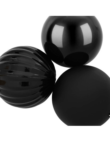 Set di palline di Natale XL 9 pz Nero Ø 15 cm Plastica