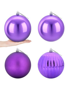 Set di palline di Natale XXL 4 pz Lillà Ø 20 cm Plastica 2