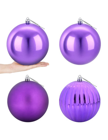 Set di palline di Natale XXL 4 pz Lillà Ø 20 cm Plastica