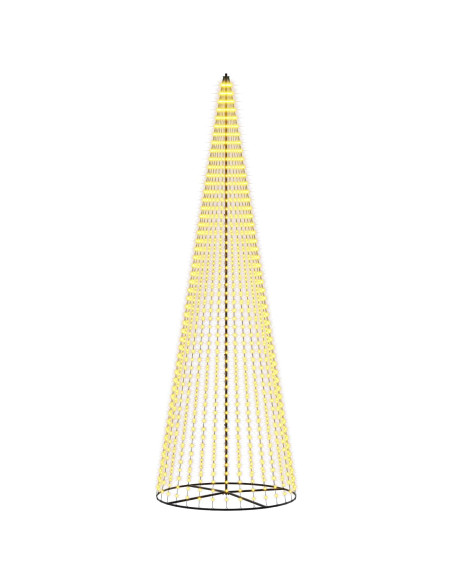 Albero di Natale LED 485 cm 1632 LED Bianco caldo Ferro Nero