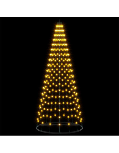 Albero di Natale LED 165 cm 270 LED Bianco caldo Ferro Nero