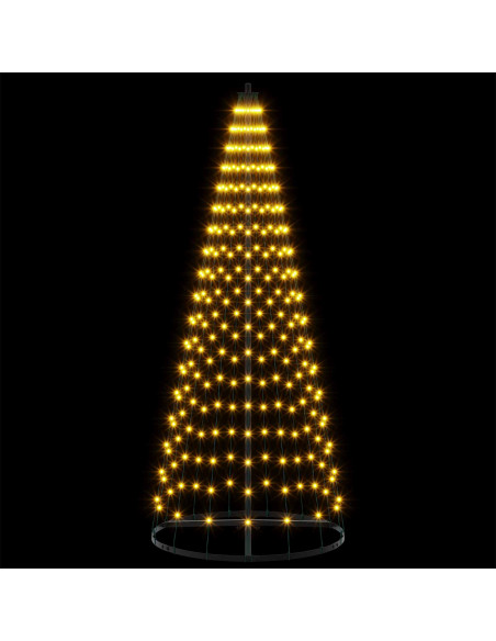 Albero di Natale LED 165 cm 270 LED Bianco caldo Ferro Nero
