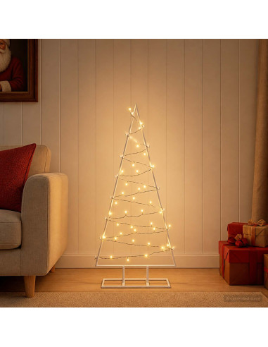 Albero di Natale in metallo con LED KUOPIO 90 cm Bianco caldo
