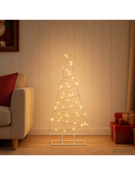 Albero di Natale in metallo con LED KUOPIO 90 cm Bianco caldo