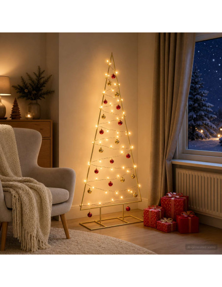 Albero di Natale in metallo con LED KUOPIO 125 cm Bianco caldo
