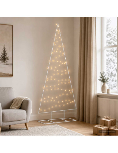 Albero di Natale in metallo con LED KUOPIO 210 cm Bianco caldo