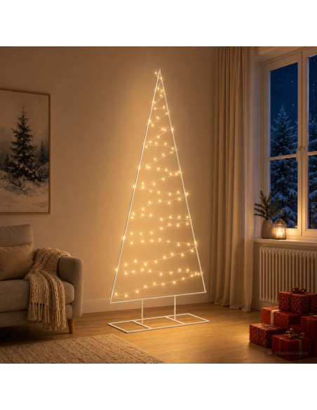 Albero di Natale in metallo con LED KUOPIO 210 cm Bianco caldo