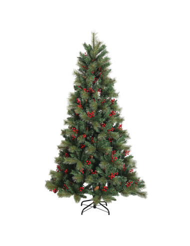 Albero di Natale Artificiale con Rami Pieghevoli 180 cm 300 LED