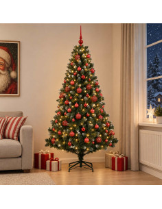 Albero di Natale Artificiale con Palline 240 cm 300 LED