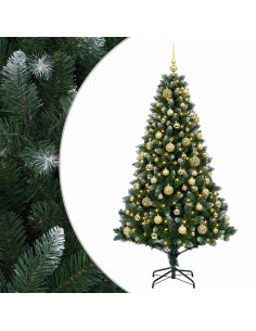 Albero di Natale Artificiale con Palline 180 cm 300 LED 2