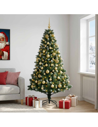 Albero di Natale Artificiale con Palline 180 cm 300 LED