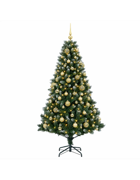 Albero di Natale Artificiale con Palline 180 cm 300 LED