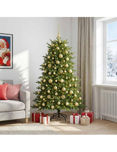 Albero di Natale artificiale con palline 180 cm 300 LED