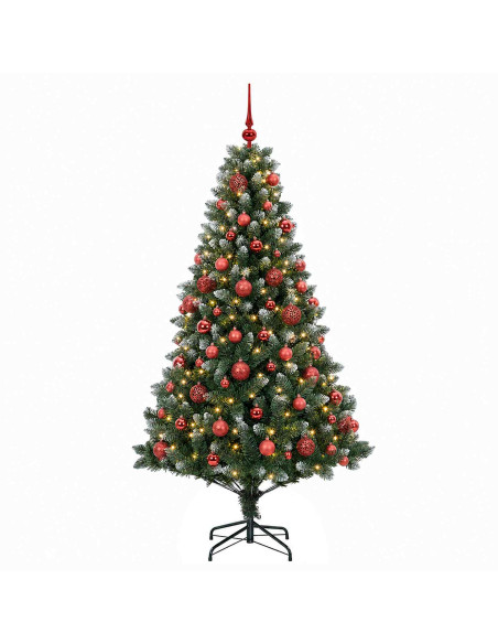 Albero di Natale Artificiale con Palline 210 cm 300 LED