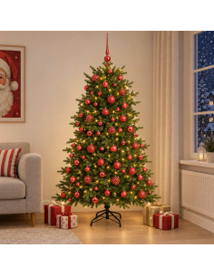 Albero di Natale artificiale con palline 240 cm 300 LED