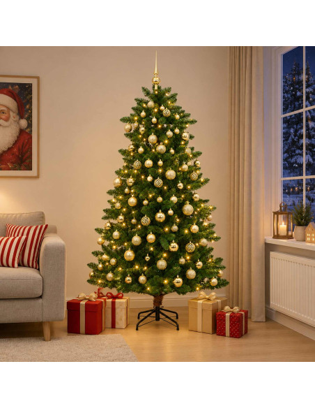 Artificial Christmas Tree with Bauble 240 cm 300 LED