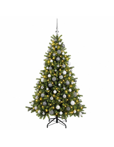 Albero di Natale artificiale con palline 180 cm 300 LED
