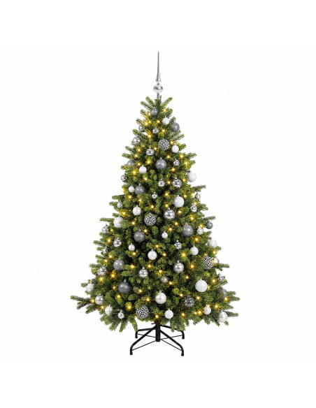 Albero di Natale artificiale con palline 180 cm 300 LED