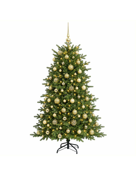 Albero di Natale artificiale con palline 210 cm 300 LED