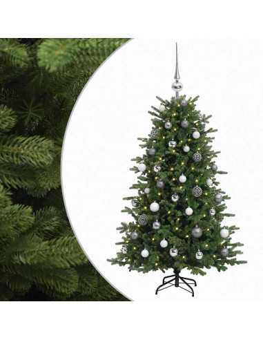 Albero di Natale artificiale con palline 120 cm 150 LED