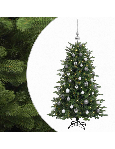 Albero di Natale artificiale con palline 120 cm 150 LED