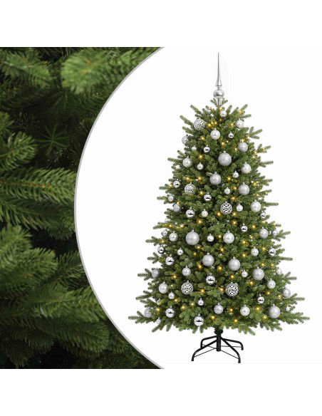 Albero di Natale artificiale con palline 240 cm 300 LED