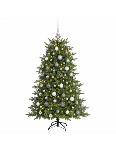 Albero di Natale artificiale con palline 180 cm 300 LED