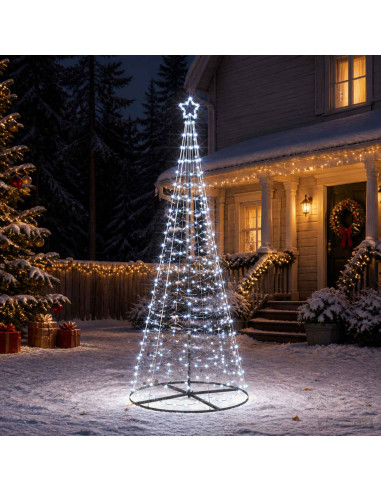 Albero di Natale LED a spirale con base EKENAS 250 cm 370 LED
