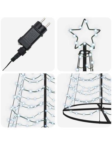 Albero di Natale LED a spirale con base EKENAS 250 cm 370 LED